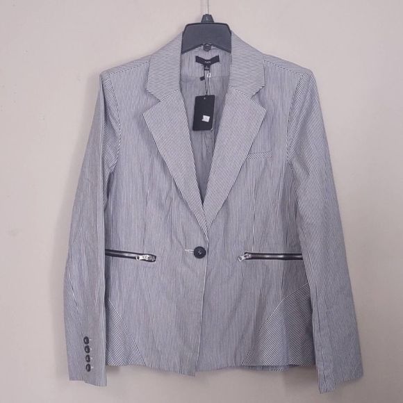 Fate One Button Pinestripe Jacket Blazer Large - Picture 3 of 10